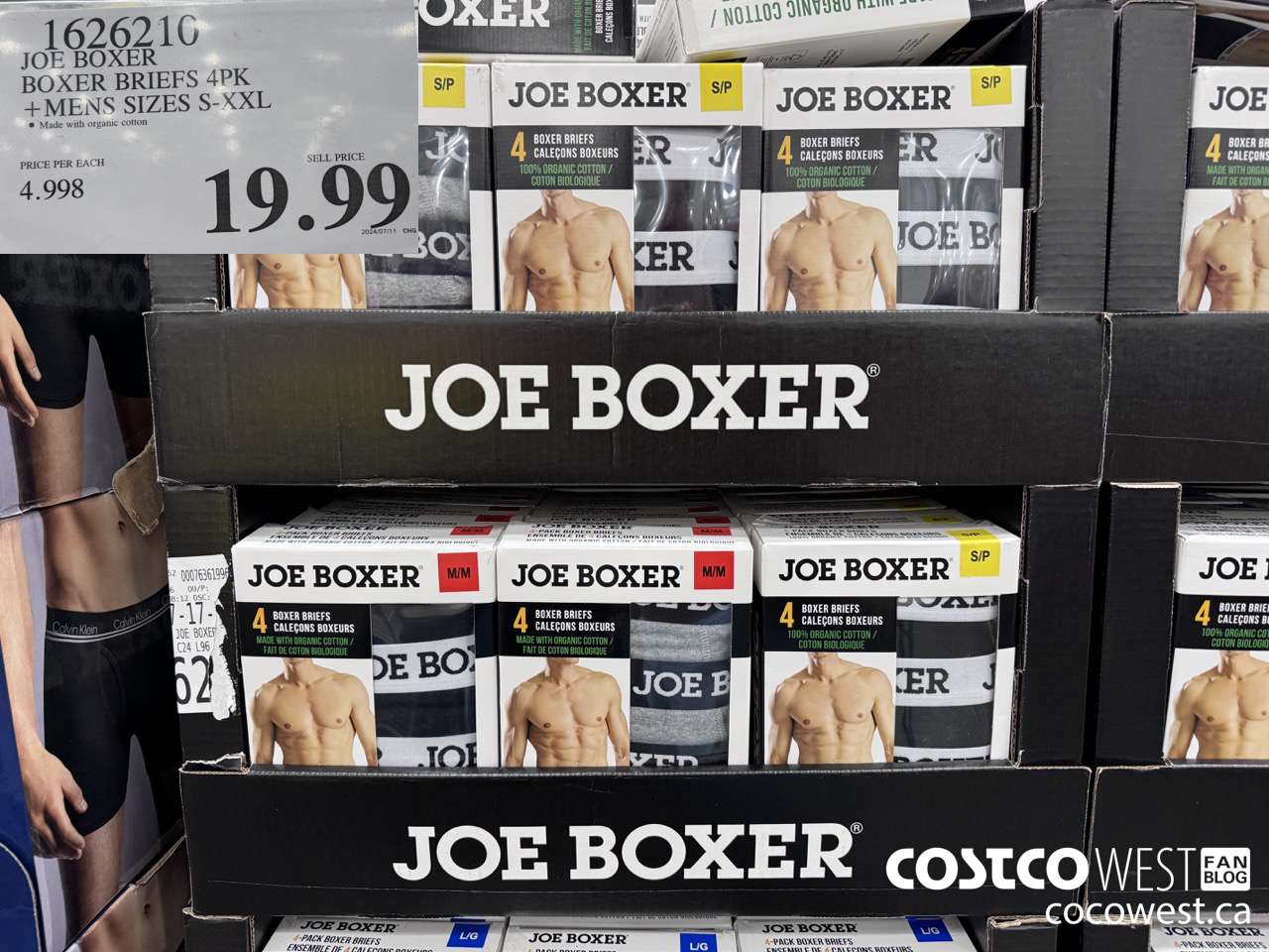 1626210 JOE BOXER BOXER BRIEFS 4PK MENS SIZES S-XXL $19.99
