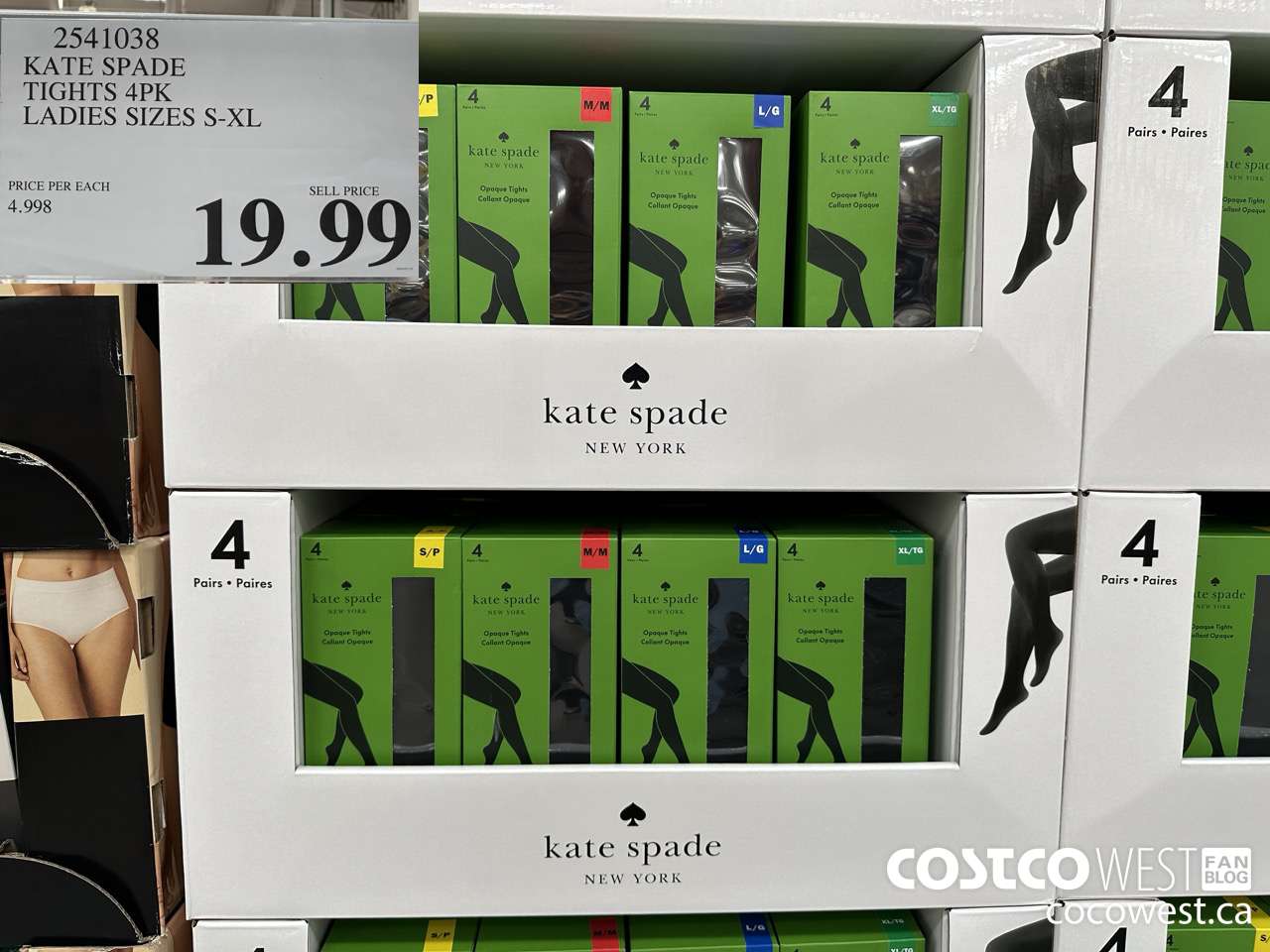 2541038 KATE SPADE TIGHTS 4PK LADIES SIZES S-XL $19.99