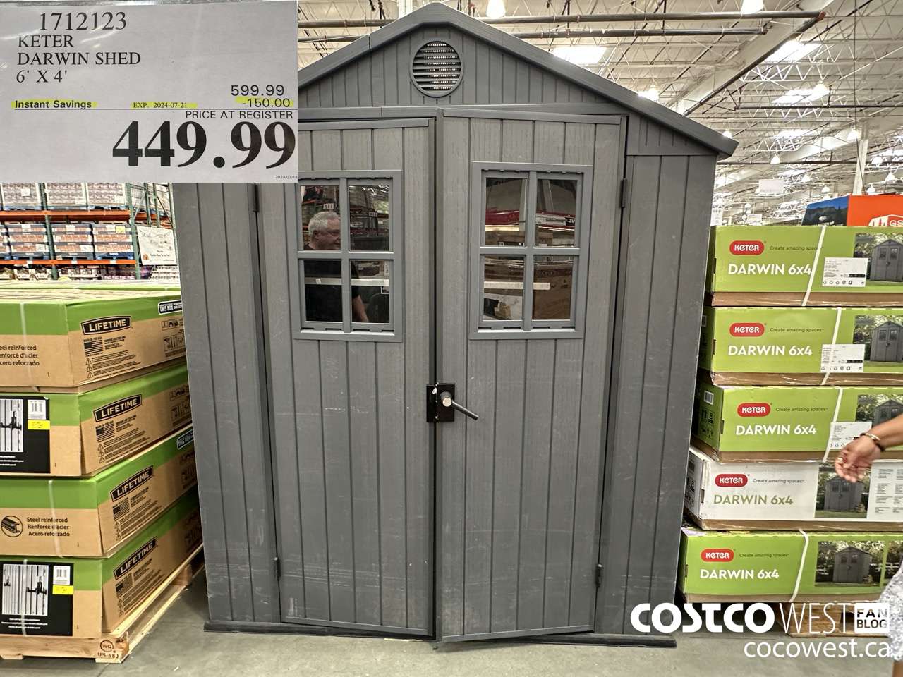 1712123 KETER DARWIN SHED 6' X 4' ($150.00 INSTANT SAVINGS EXPIRES ON 2024-07-21) $449.99
