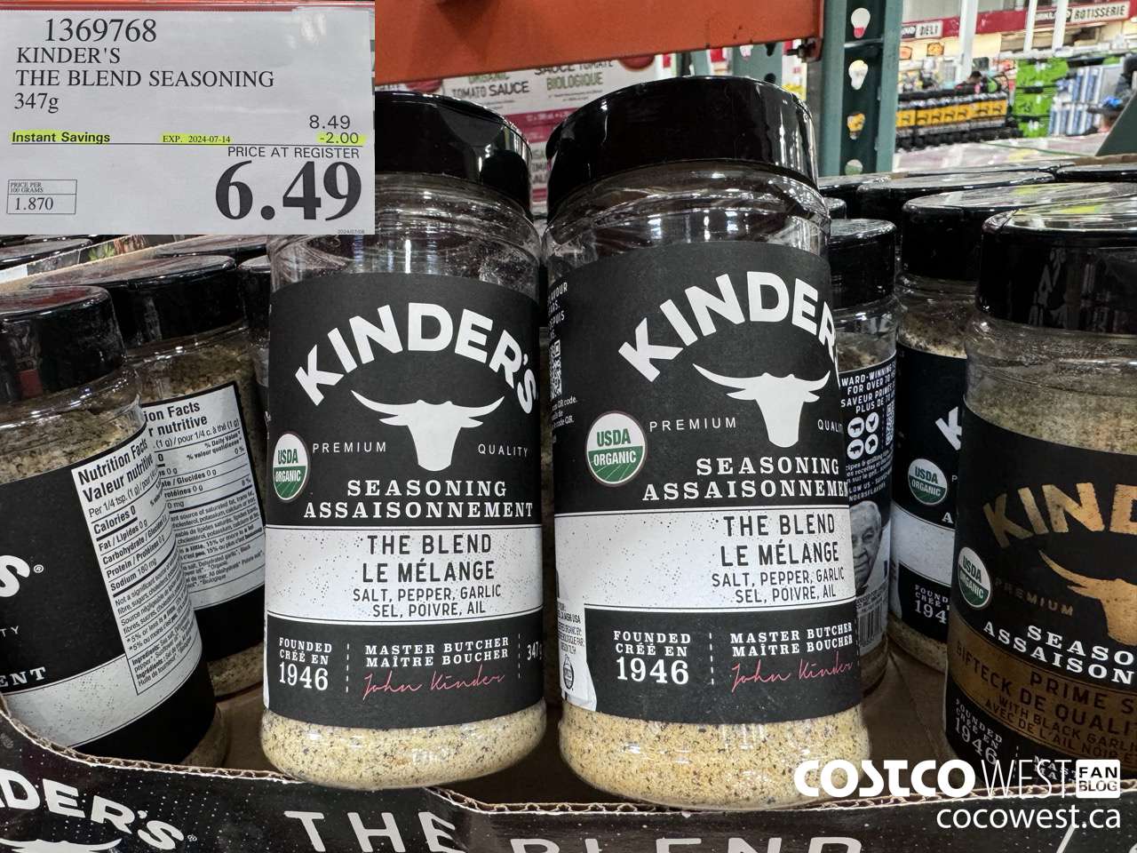 1369768 KINDER'S THE BLEND SEASONING 347G ($2.00 INSTANT SAVINGS EXPIRES ON 2024-07-14) $6.49