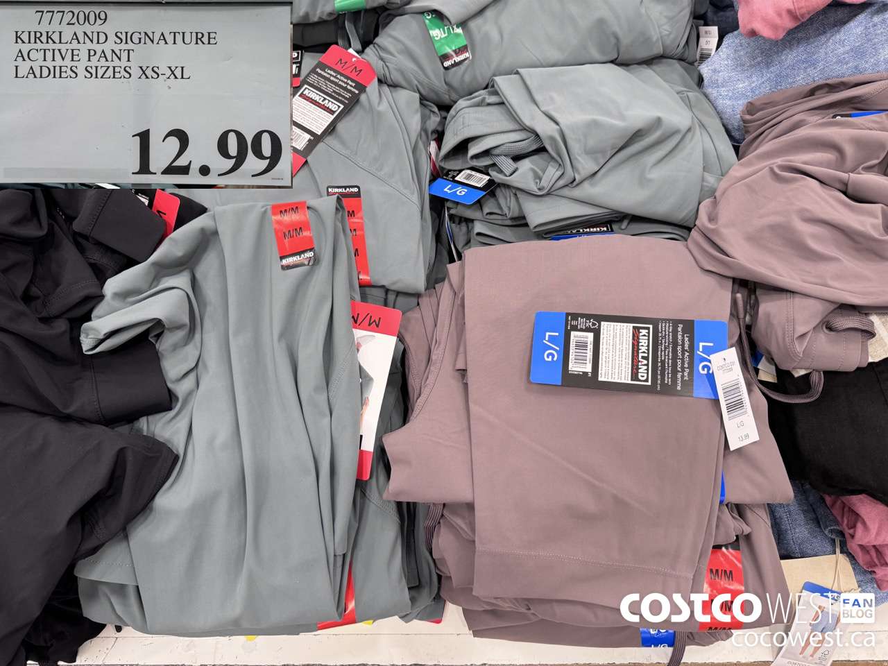 7772009 KIRKLAND SIGNATURE ACTIVE PANT LADIES SIZES XS-XL $12.99