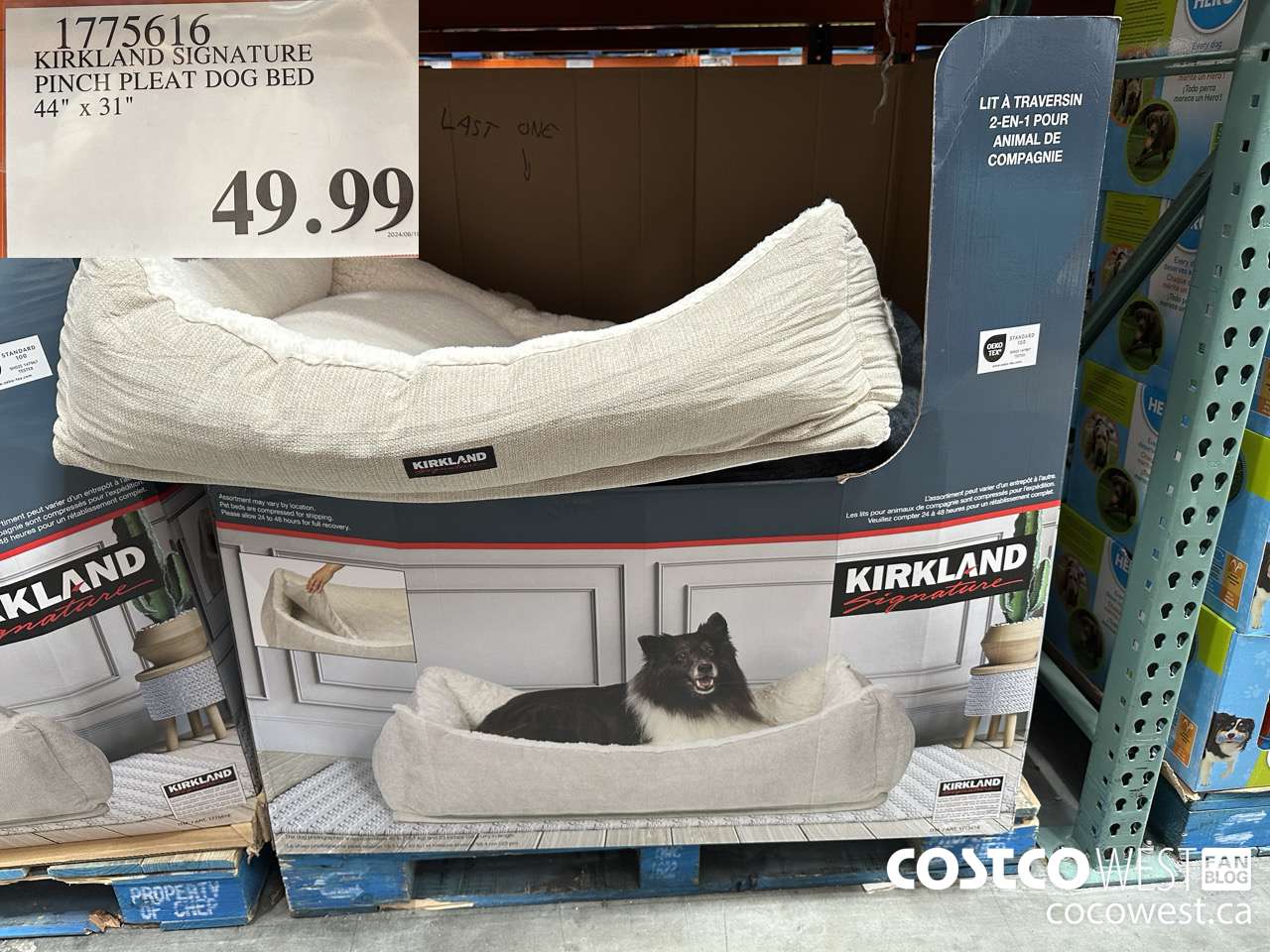 1775616 KIRKLAND SIGNATURE PINCH PLEAT DOG BED 44