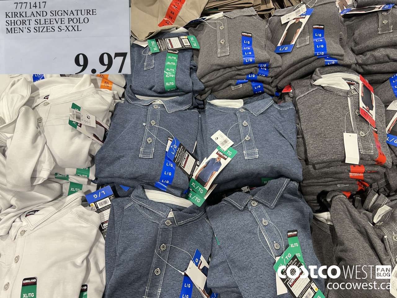 7771417 KIRKLAND SIGNATURE SHORT SLEEVE POLO MEN'S SIZES S-XXL $9.97