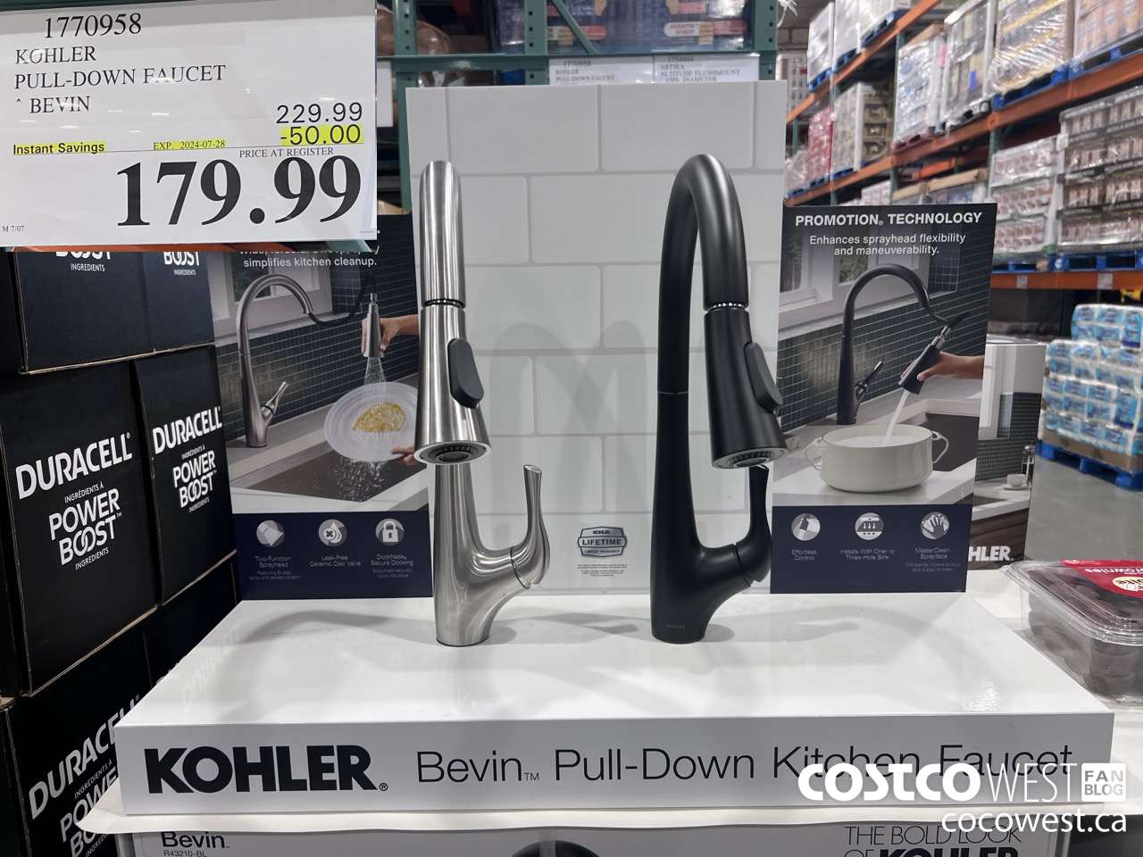 1770958 KOHLER PULL-DOWN FAUCET BEVIN ($50.00 INSTANT SAVINGS EXPIRES ON 2024-07-28) $179.99