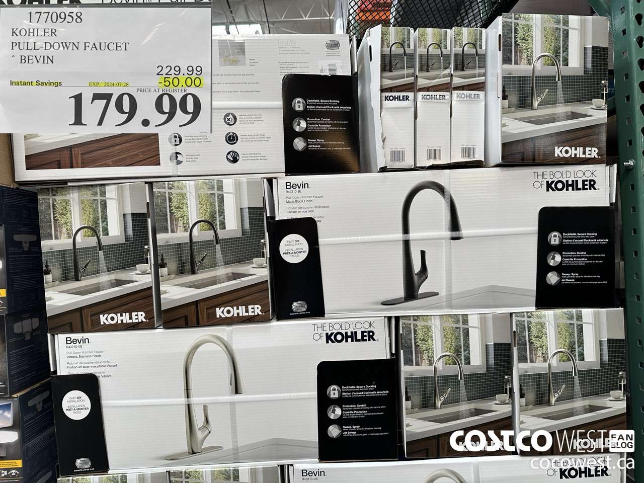 1770958 KOHLER PULL-DOWN FAUCET BEVIN ($50.00 INSTANT SAVINGS EXPIRES ON 2024-07-28) $179.99