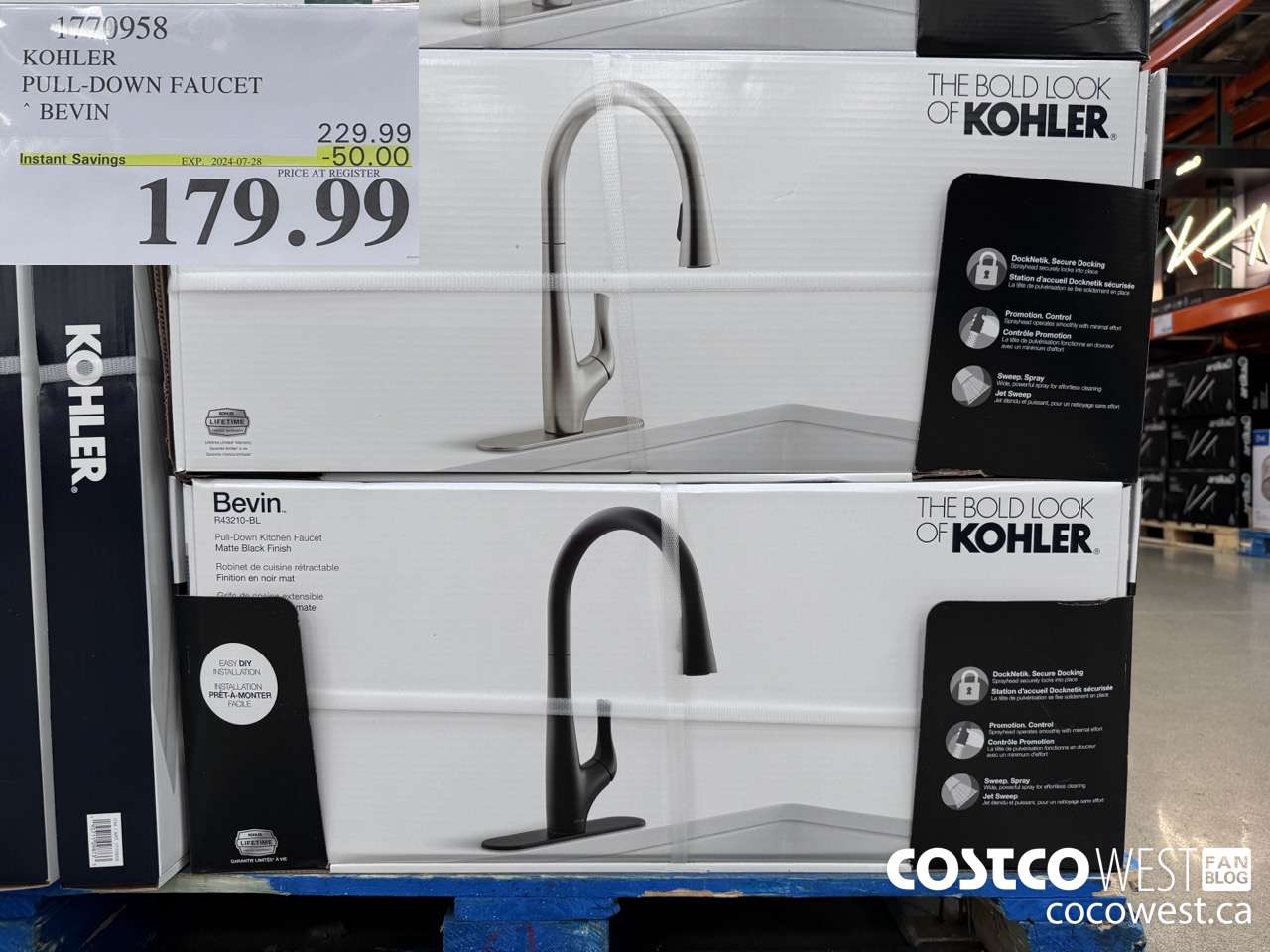 1770958 KOHLER PULL-DOWN FAUCET BEVIN ($50.00 INSTANT SAVINGS EXPIRES ON 2024-07-28) $179.99