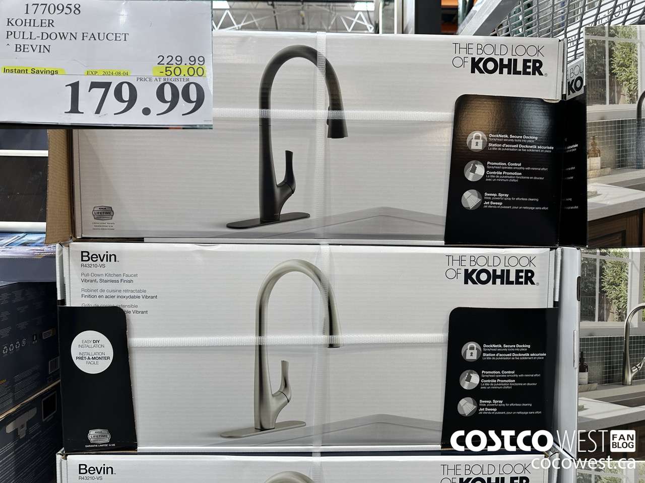 1770958 KOHLER PULL-DOWN FAUCET BEVIN ($50.00 INSTANT SAVINGS EXPIRES ON 2024-08-04) $179.99