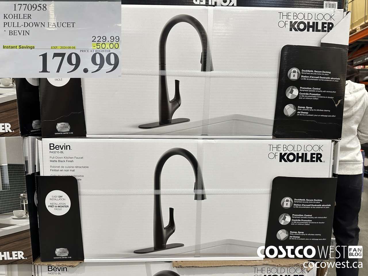 1770958 KOHLER PULL-DOWN FAUCET BEVIN ($50.00 INSTANT SAVINGS EXPIRES ON 2024-08-04) $179.99