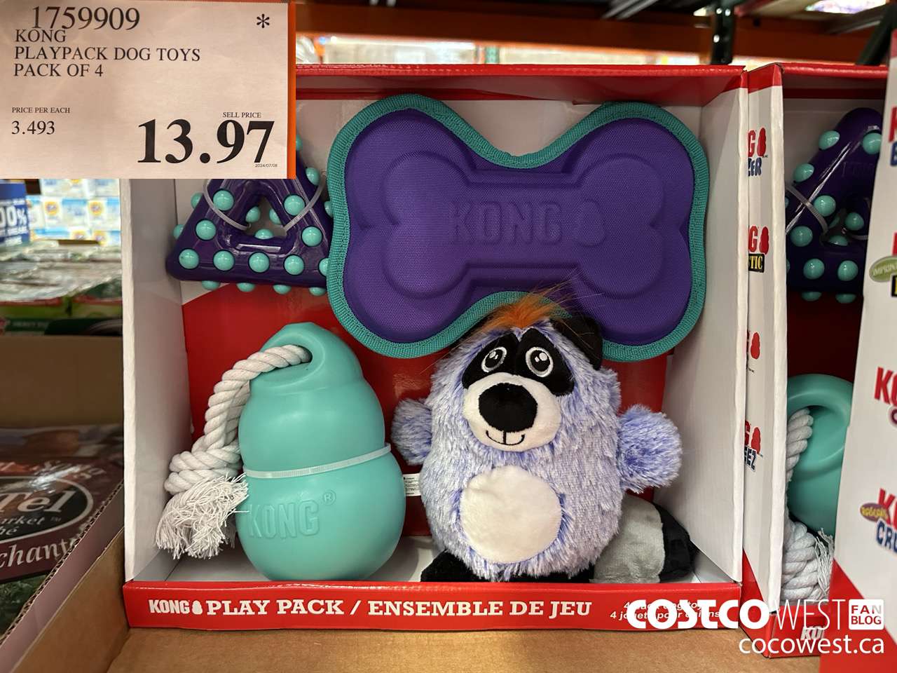 1759909 KONG PLAYPACK DOG TOYS PACK OF 4 $13.97