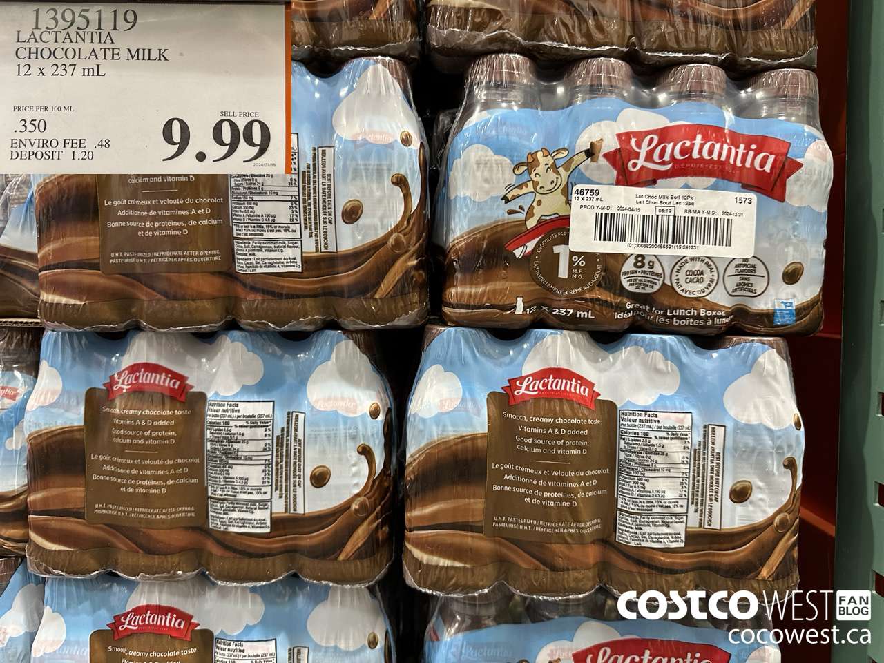 1395119 LACTANTIA CHOCOLATE MILK 12 x 237 mL $9.99