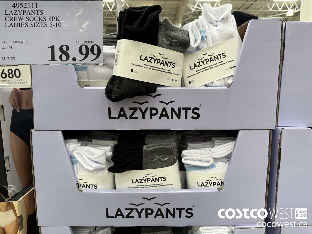 4952111 LAZYPANTS CREW SOCKS 8PK LADIES SIZES 5-10 $18.99