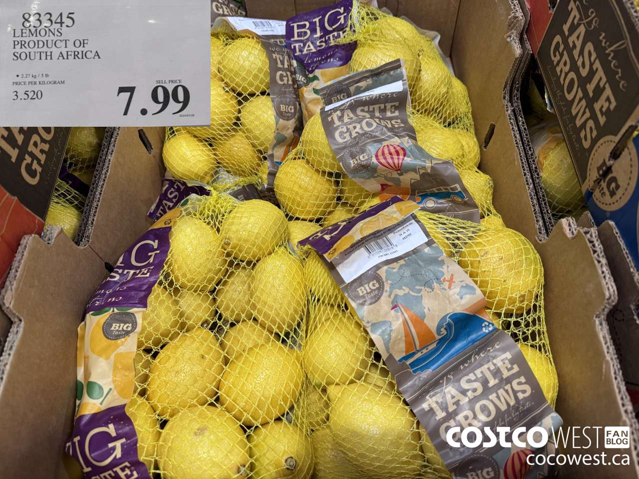 83345 LEMONS PRODUCT OF SOUTH AFRICA $7.99