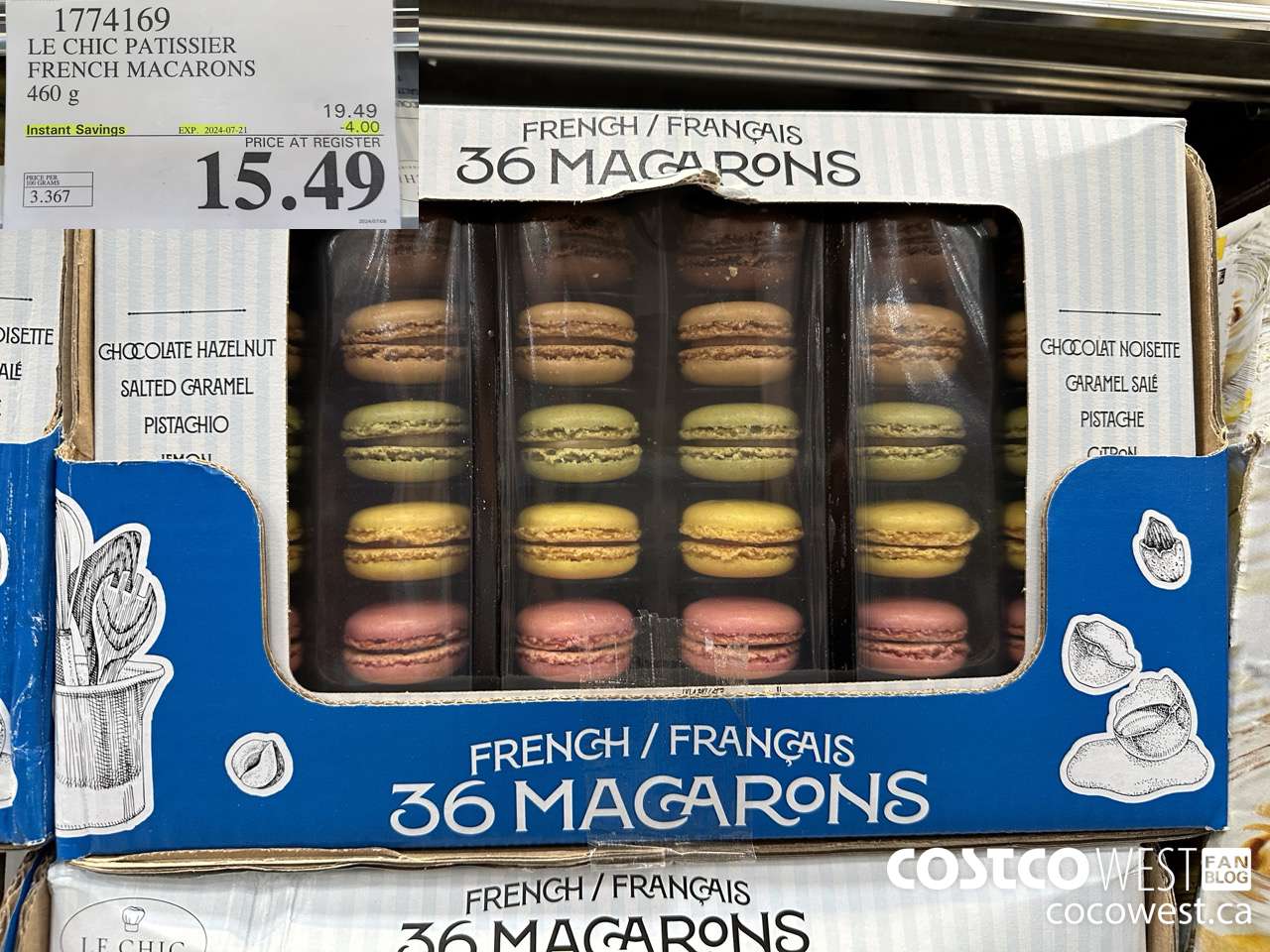 1774169 LE CHIC PATISSIER FRENCH MACARONS 460G ($4.00 INSTANT SAVINGS EXPIRES ON 2024-07-21) $15.49
