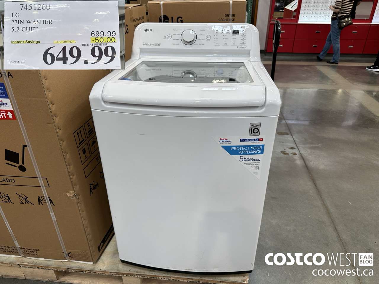 7451260 LG 27IN WASHER 5.2 CUFT ($50.00 INSTANT SAVINGS EXPIRES ON 2024-07-10) $649.99