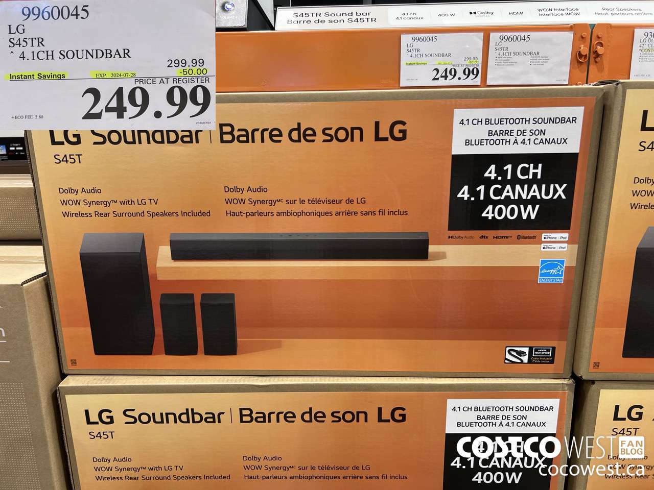 9960045 LG S45TR 4.1CH SOUNDBAR ($50.00 INSTANT SAVINGS EXPIRES ON 2024-07-28) $249.99