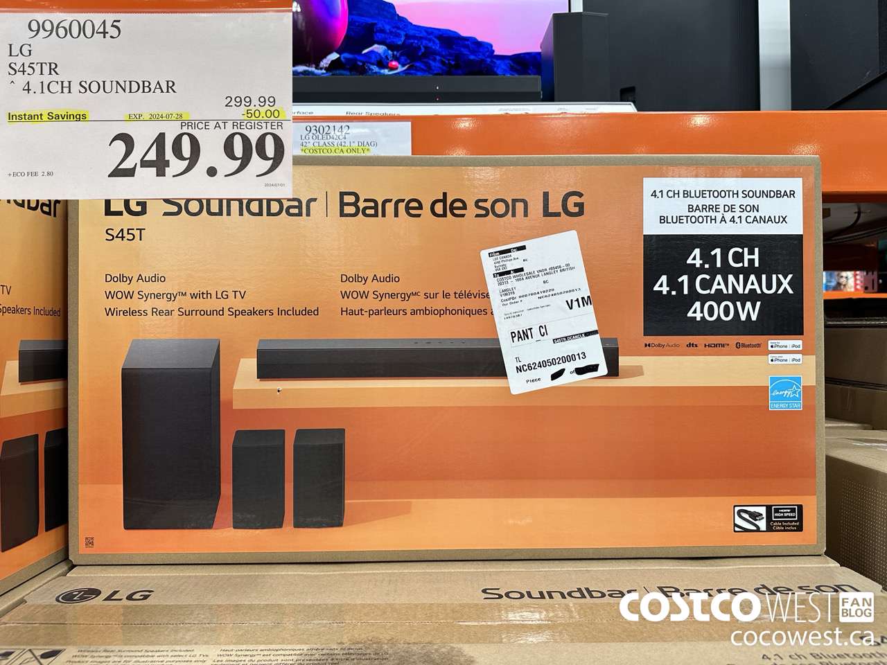 9960045 LG S45TR 4.1CH SOUNDBAR ($50.00 INSTANT SAVINGS EXPIRES ON 2024-07-28) $249.99