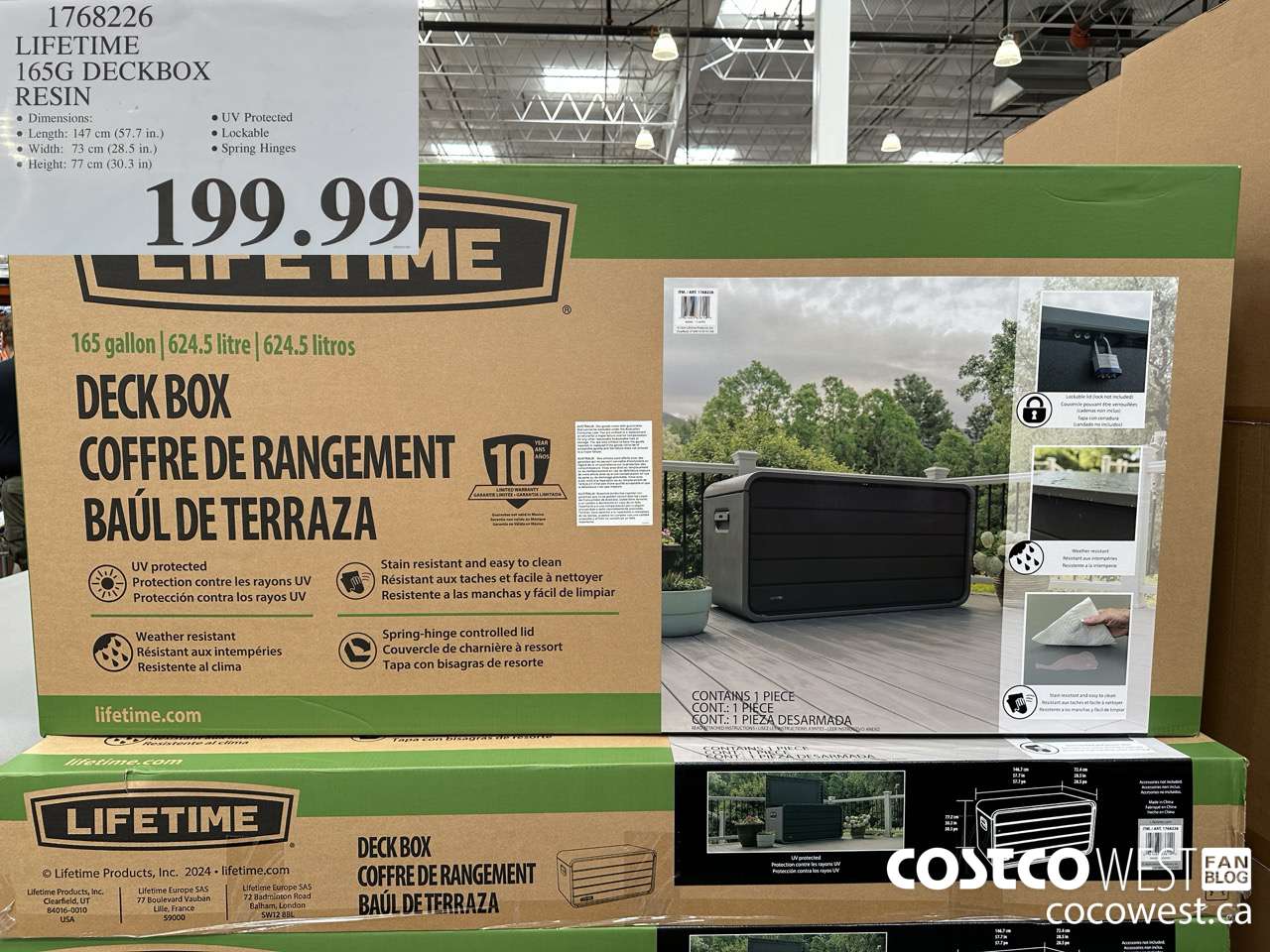 1768226 LIFETIME 165G DECKBOX RESIN $199.99