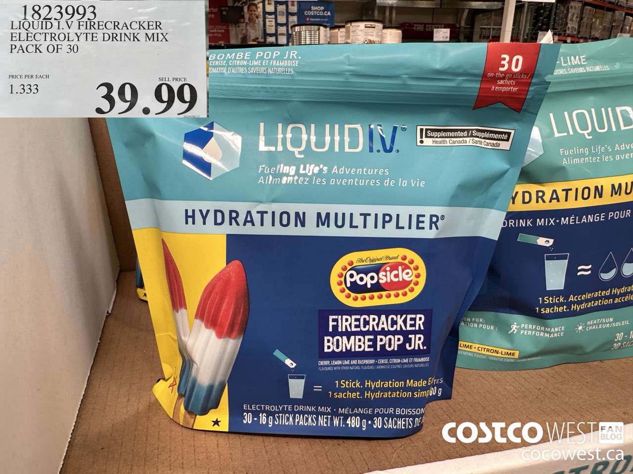 1823993 LIQUID I.V. FIRECRACKER ELECTROLYTE DRINK MIX PACK OF 30 $39.99