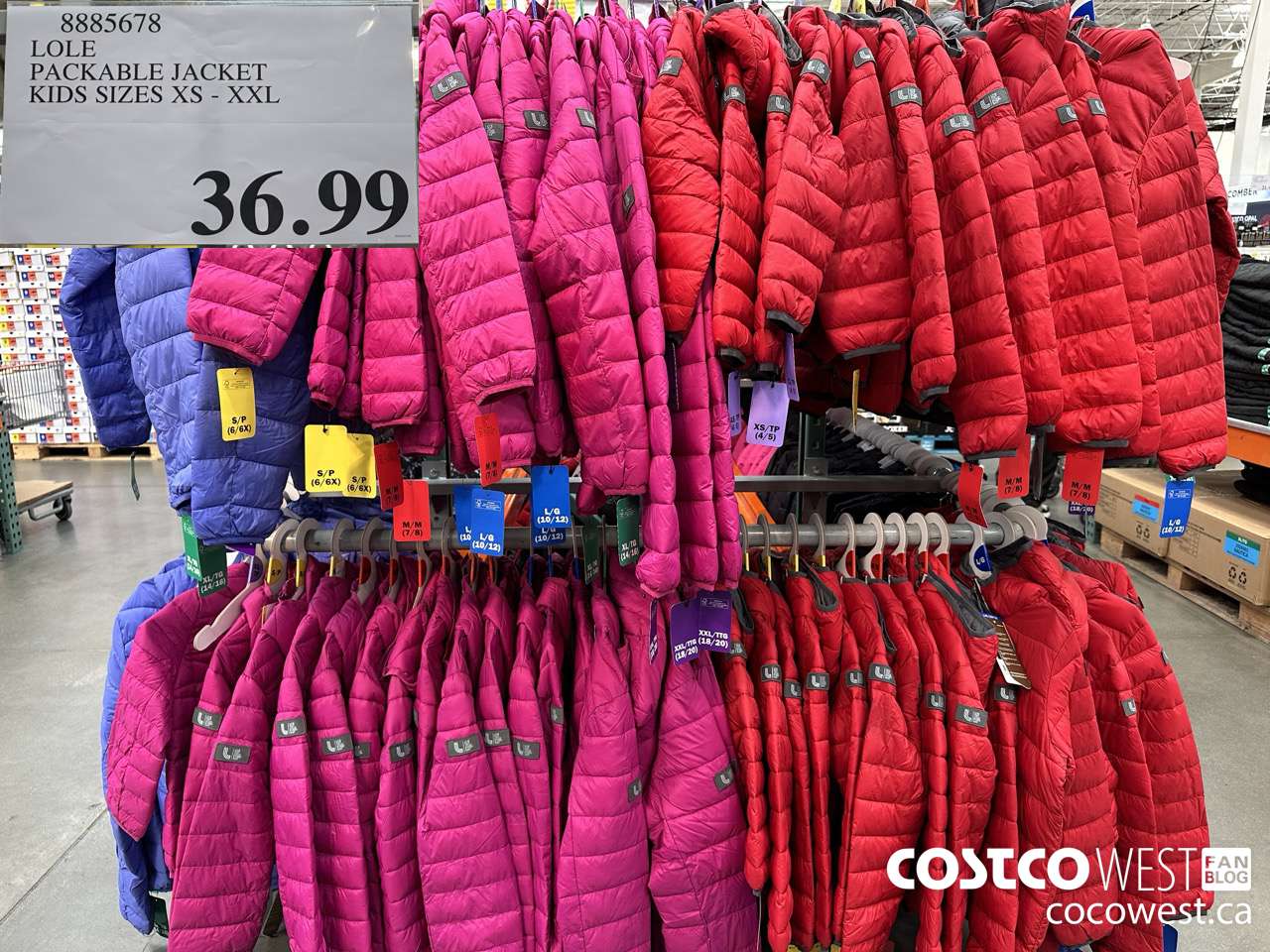 8885678 LOLE PACKABLE JACKET KIDS SIZES XS-XXL $36.99