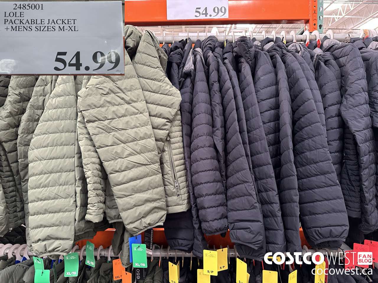 2485001 LOLE PACKABLE JACKET MENS SIZES M-XL $54.99