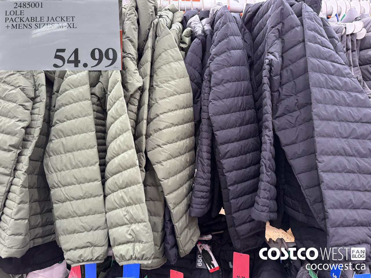 2485001 LOLE PACKABLE JACKET MENS SIZES M-XL $54.99