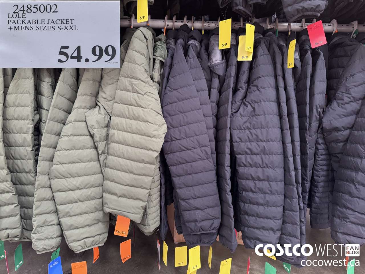 2485002 LOLE PACKABLE JACKET MENS SIZES S-XXL $54.99