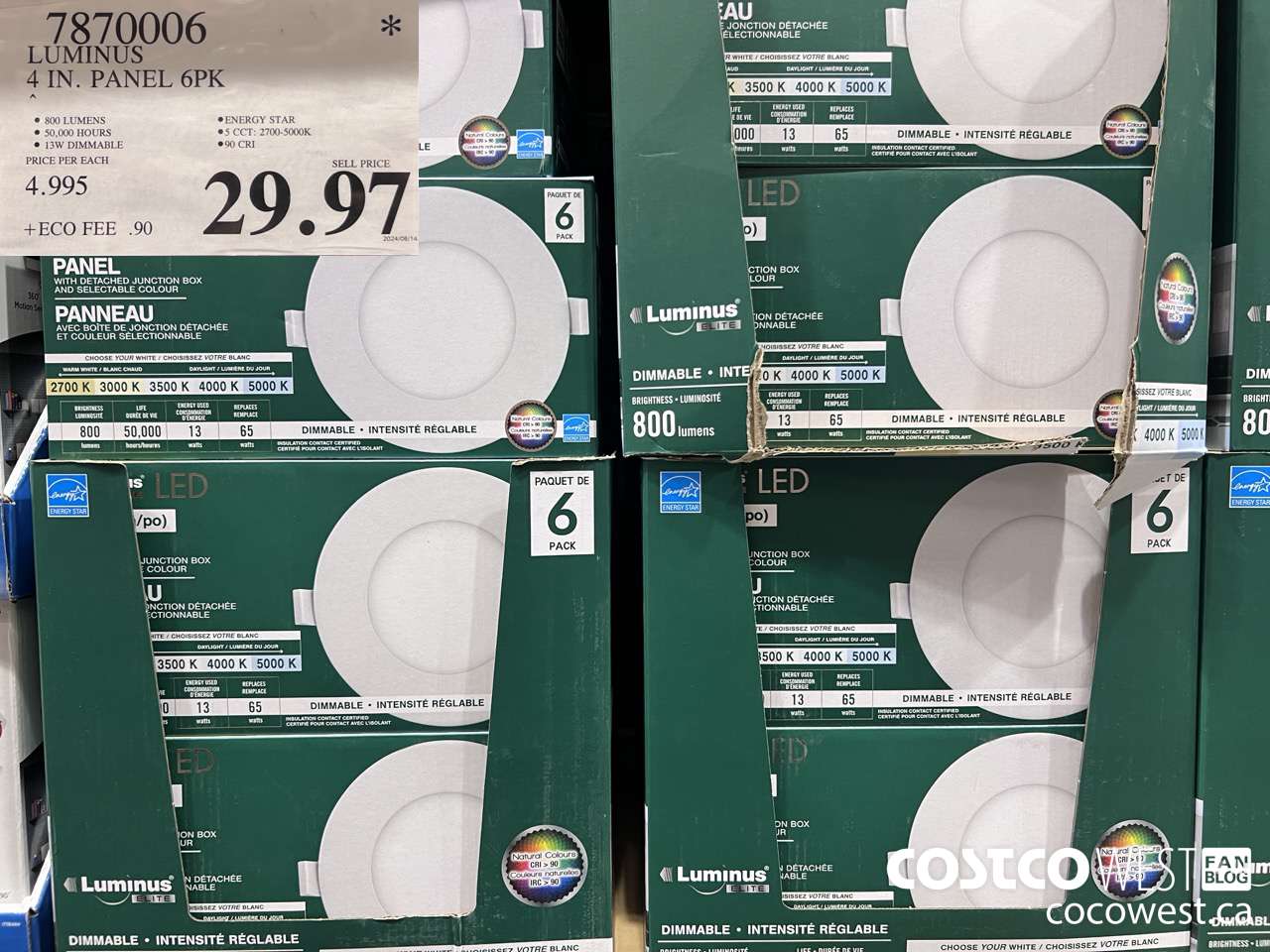 7870006 LUMINUS 4 IN. PANEL 6PK $29.97