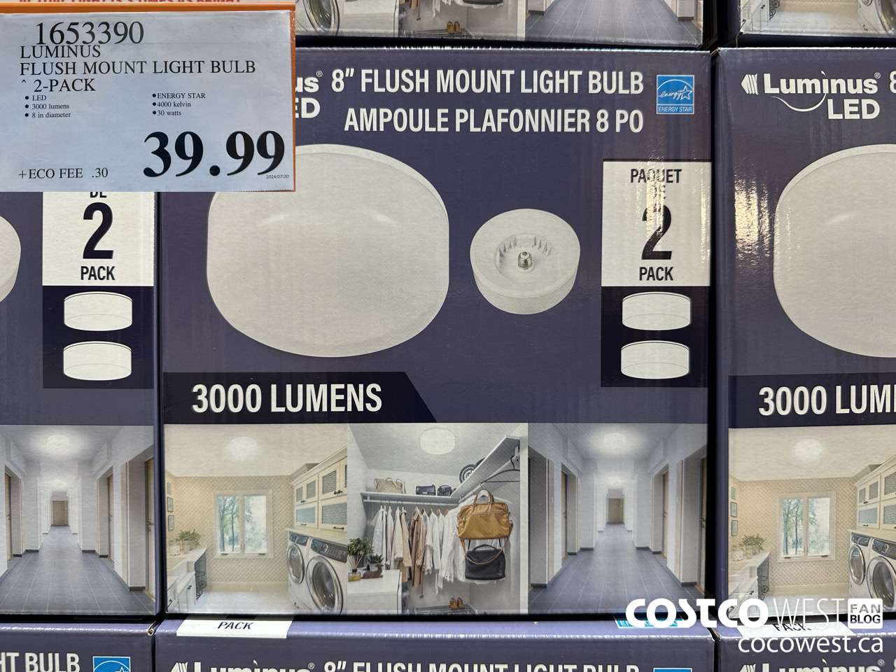 1653390 LUMINUS FLUSH MOUNT LIGHT BULB 2-PACK $39.99