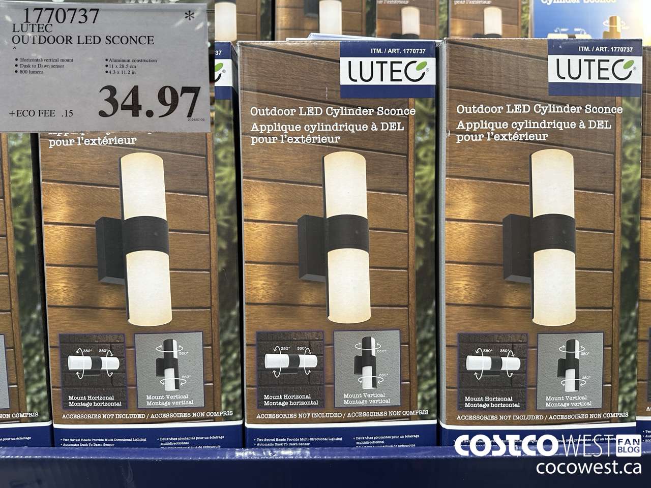 1770737 LUTEC OUTDOOR LED SCONCE $34.97