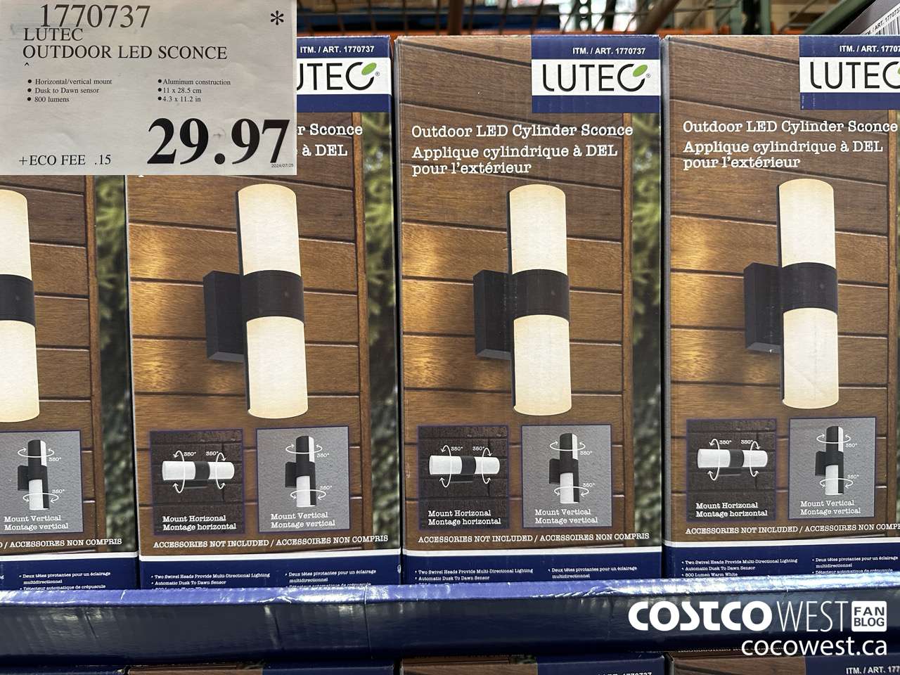 1770737 LUTEC OUTDOOR LED SCONCE $29.97