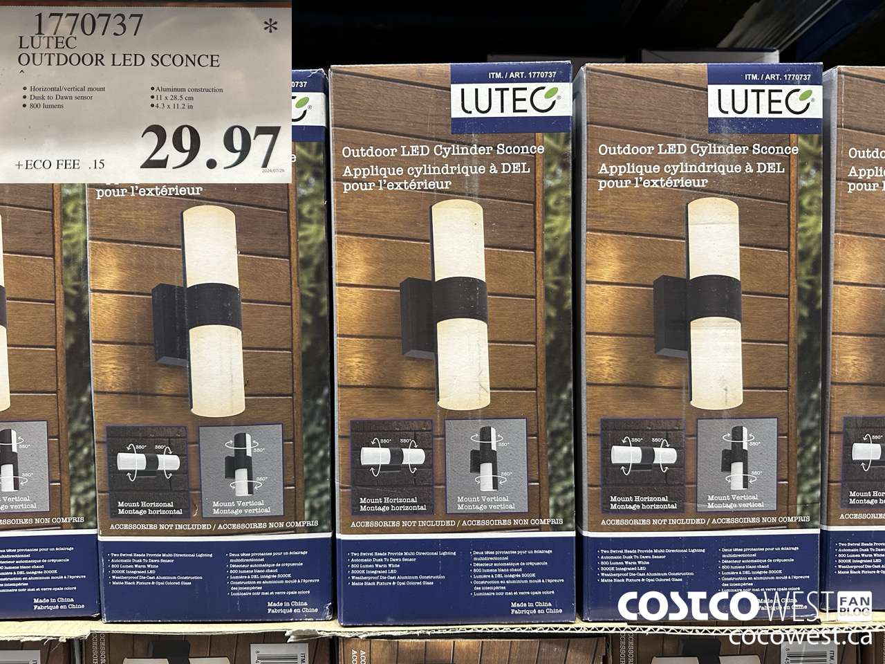 1770737 LUTEC OUTDOOR LED SCONCE $29.97