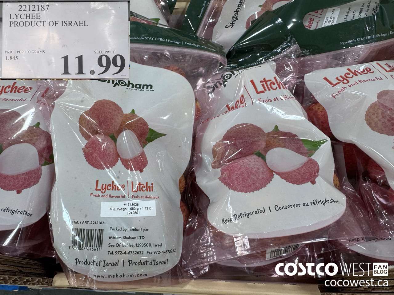 2212187 LYCHEE PRODUCT OF ISRAEL $11.99