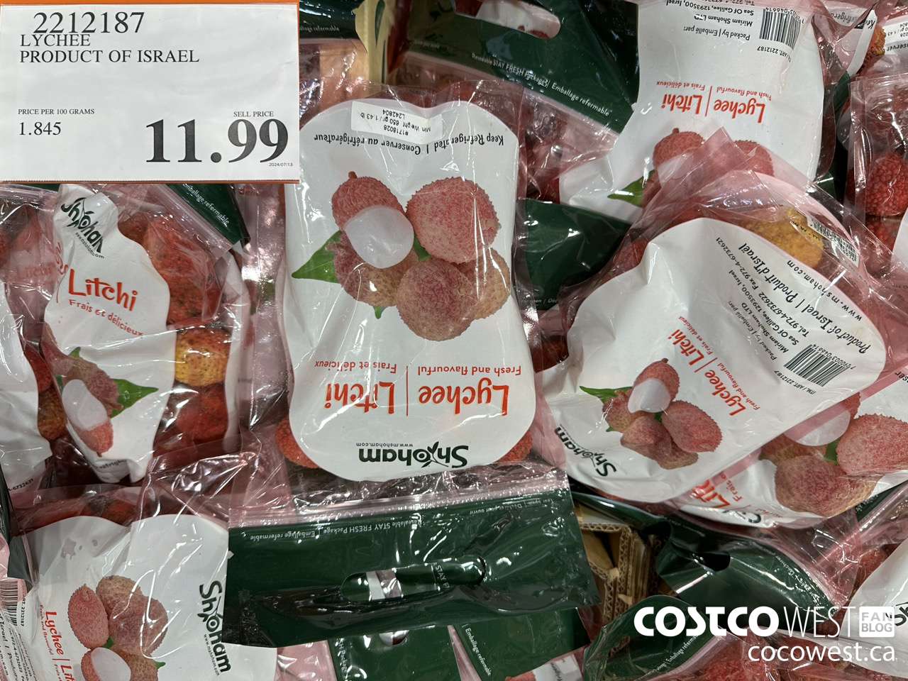 2212187 LYCHEE PRODUCT OF ISRAEL $11.99