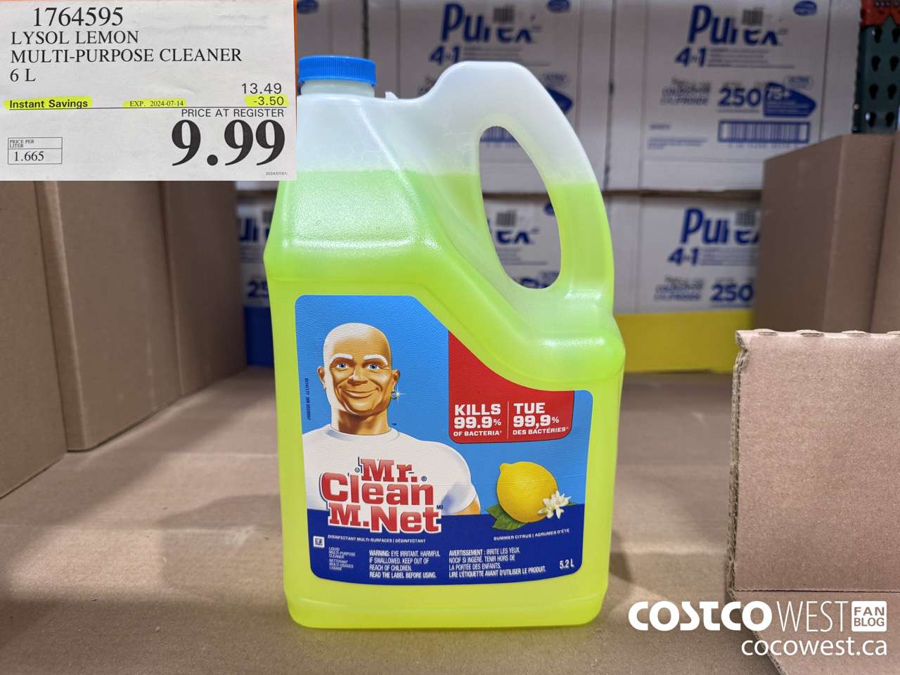 1764595 LYSOL LEMON MULTI-PURPOSE CLEANER 6L ($3.50 INSTANT SAVINGS EXPIRES ON 2024-07-14) $9.99