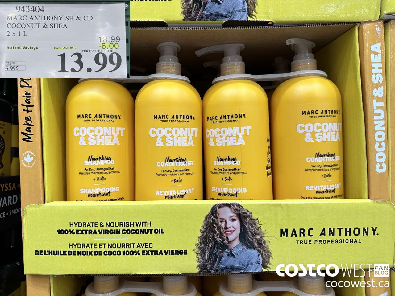 943404 MARC ANTHONY SH & CD COCONUT & SHEA 2 X 1L ($5.00 INSTANT SAVINGS EXPIRES ON 2024-08-11) $13.99
