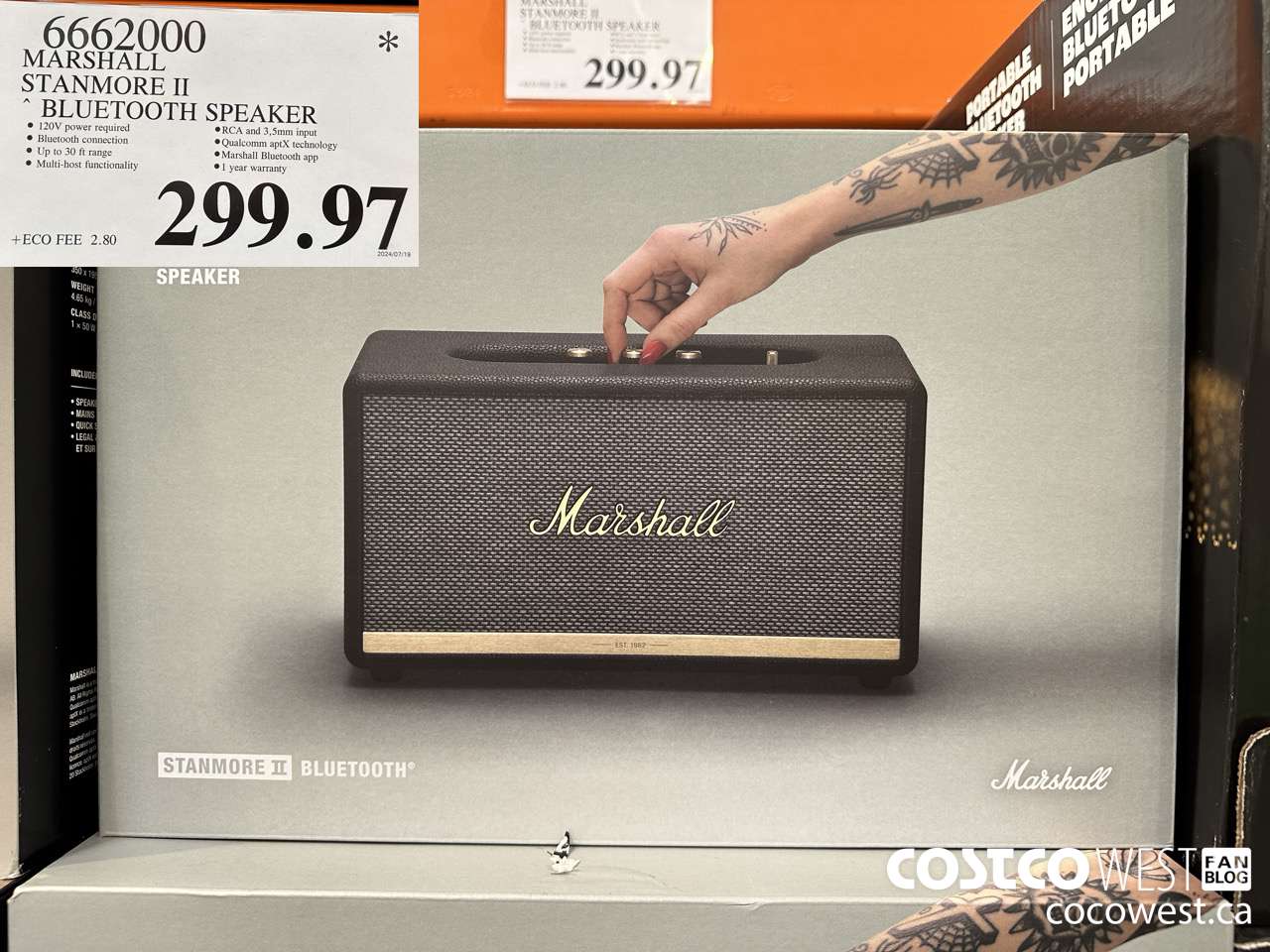 6662000 MARSHALL STANMORE II BLUETOOTH SPEAKER $299.97