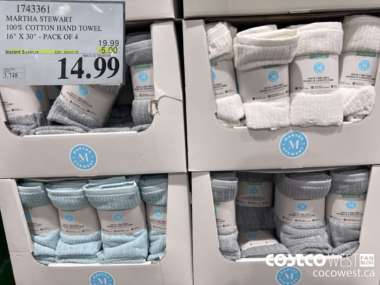 1743361 MARTHA STEWART 100% COTTON HAND TOWEL 16