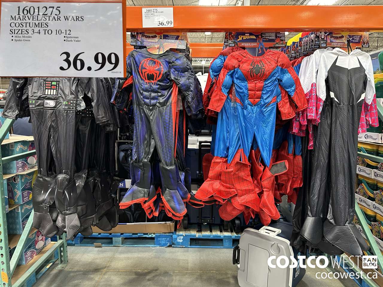 1601275 MARVEL/STAR WARS COSTUMES SIZES 3/4 TO 10/12 $36.99