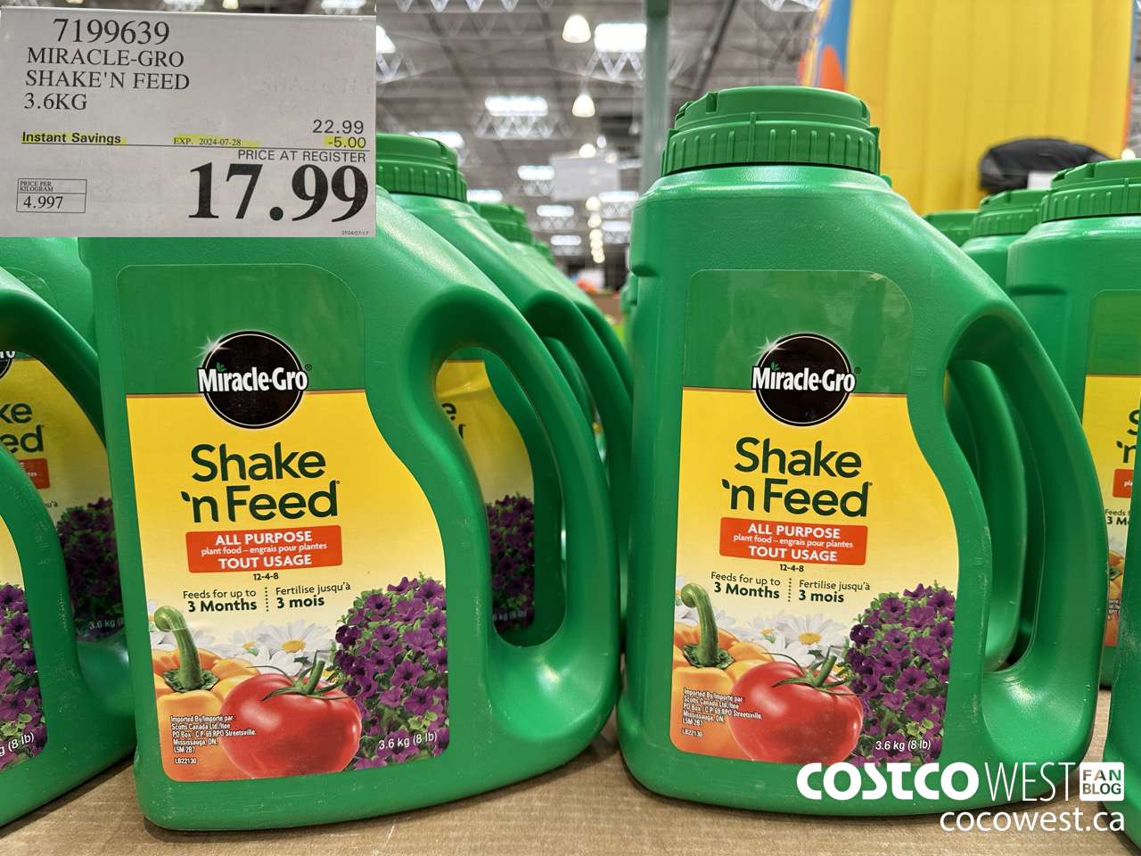 7199639 MIRACLE-GRO SHAKE'N FEED 3.6KG ($5.00 INSTANT SAVINGS EXPIRES ON 2024-07-28) $17.99