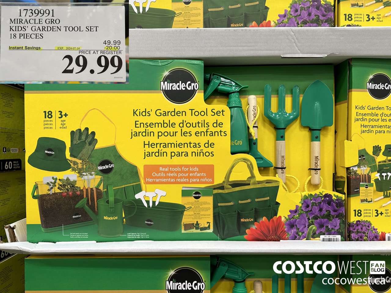 1739991 MIRACLE GRO KID'S GARDEN TOOL SET 18 PIECES ($20.00 INSTANT SAVINGS EXPIRES ON 2024-07-14) $29.99