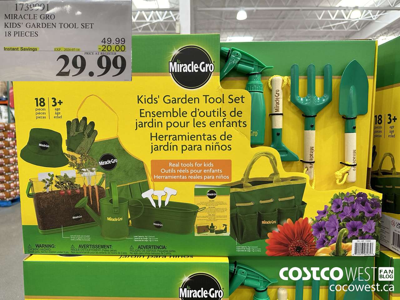 1739991 MIRACLE GRO KID'S GARDEN TOOL SET 18 PIECES ($20.00 INSTANT SAVINGS EXPIRES ON 2024-07-14) $29.99