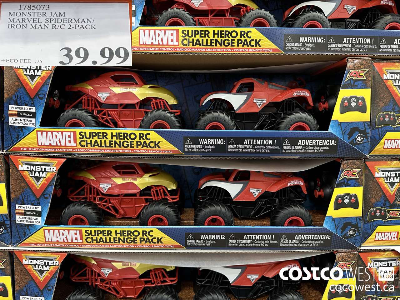 1785073 MONSTER JAM MARVEL SPIDERMAN/IRON MAN R/C 2-PACK $39.99