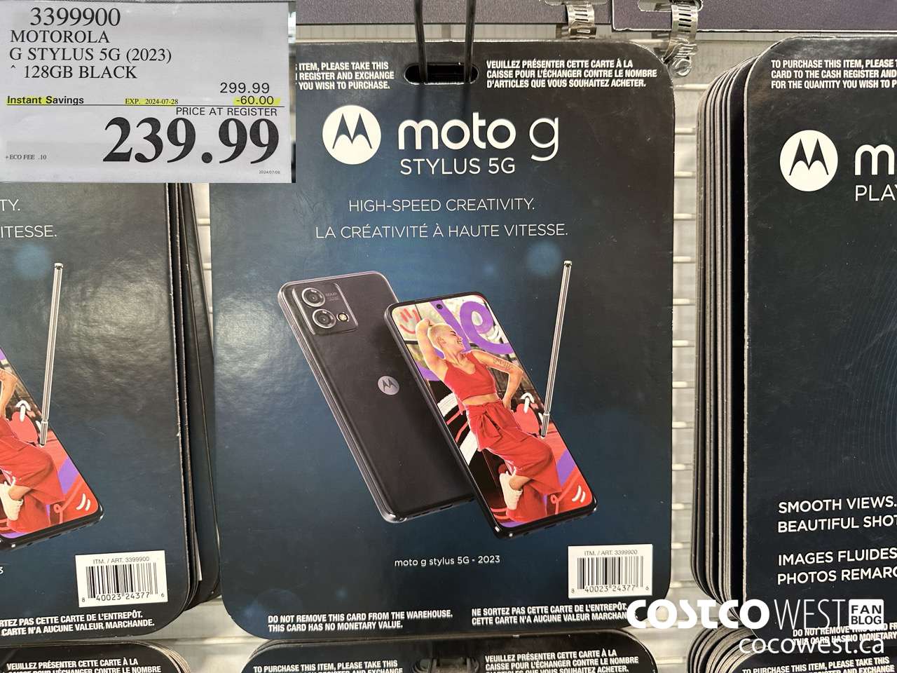3399900 MOTOROLA G STYLUS 5G (2023) 128GB BLACK ($60.00 INSTANT SAVINGS EXPIRES ON 2024-07-28) $239.99