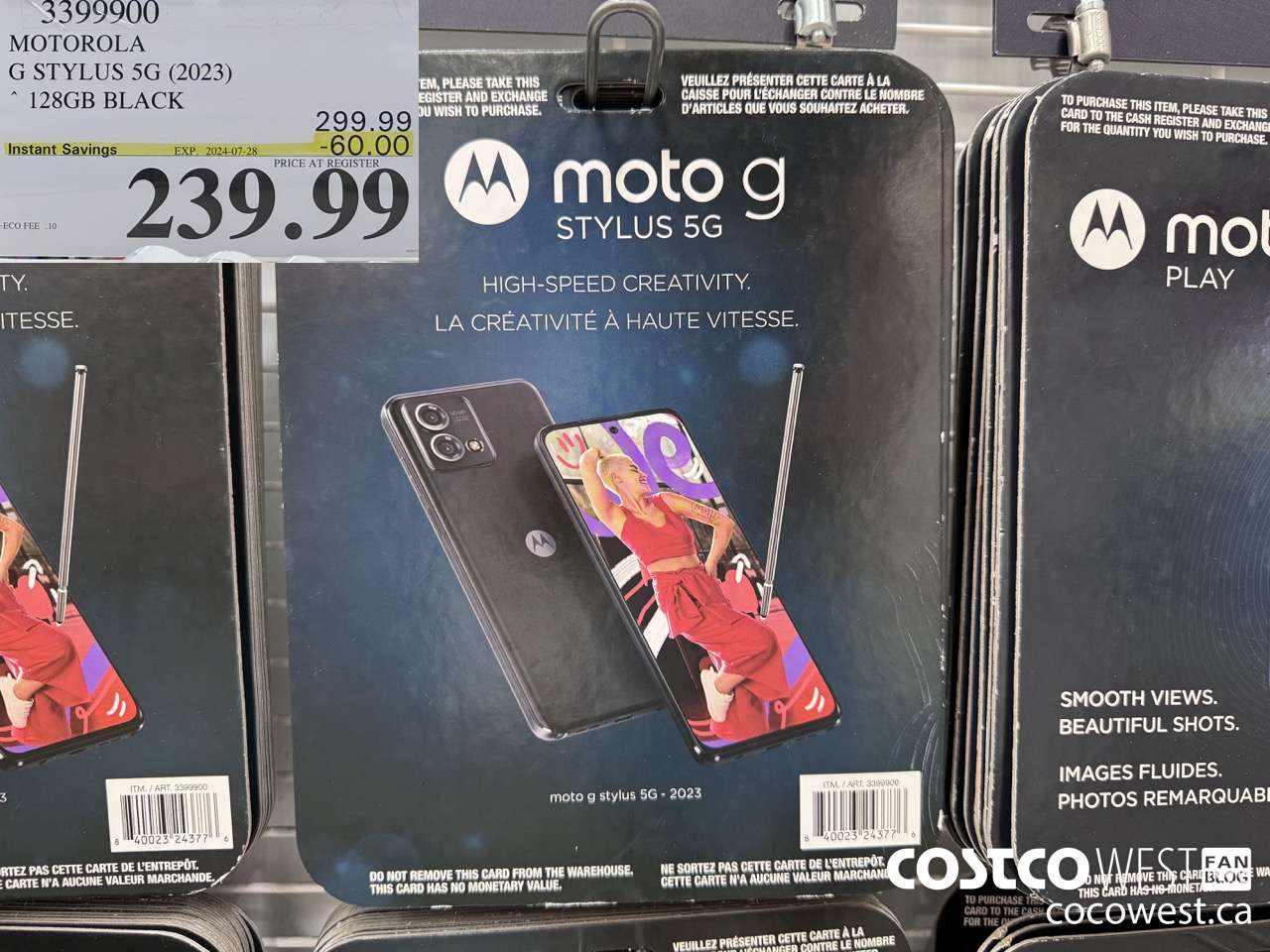 3399900 MOTOROLA G STYLUS 5G (2023) 128GB BLACK ($60.00 INSTANT SAVINGS EXPIRES ON 2024-07-28) $239.99