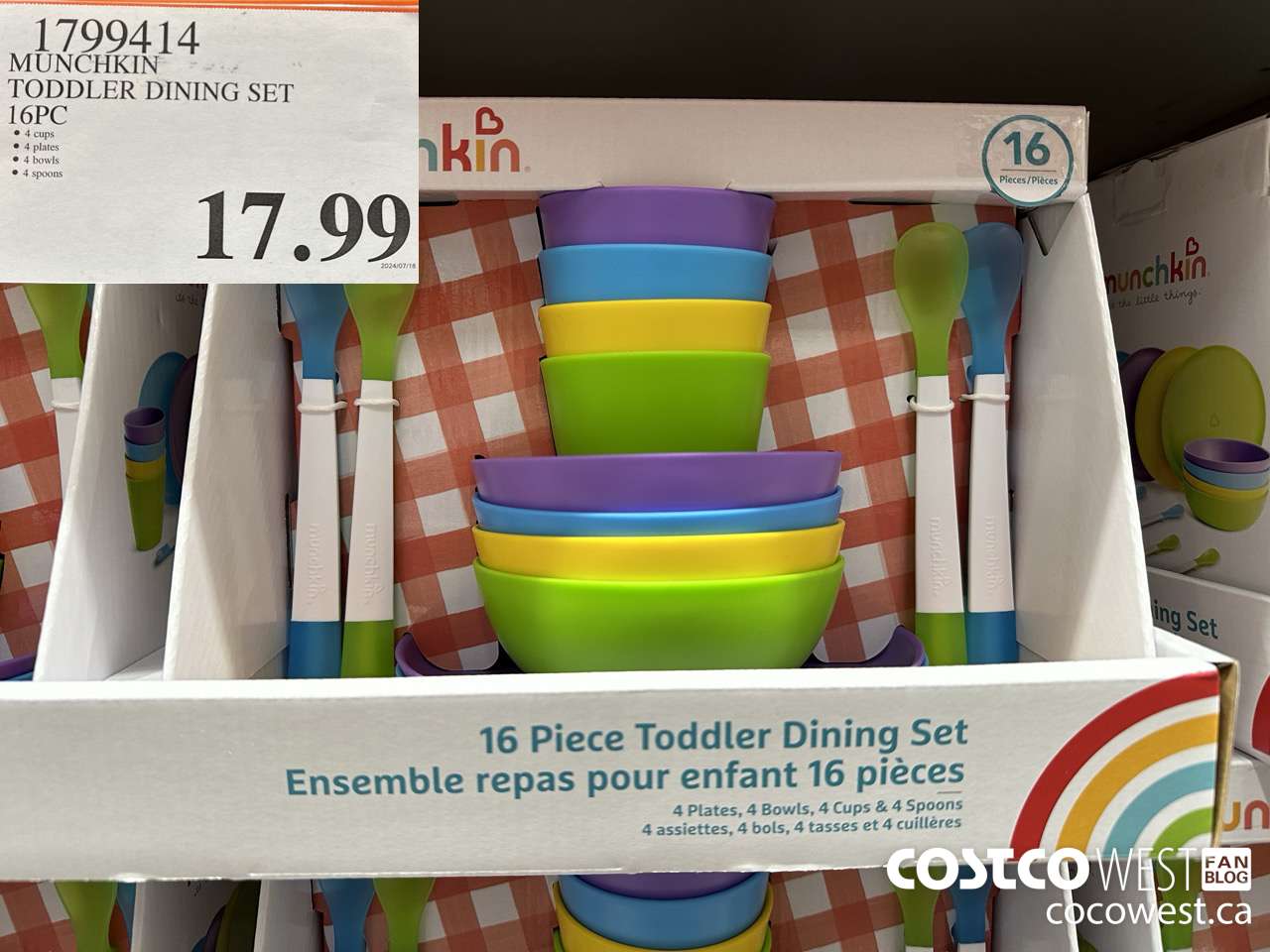 1799414 MUNCHKIN TODDLER DINING SET 16PC $17.99