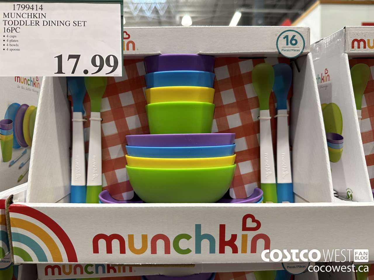 1799414 MUNCHKIN TODDLER DINING SET 16PC $17.99