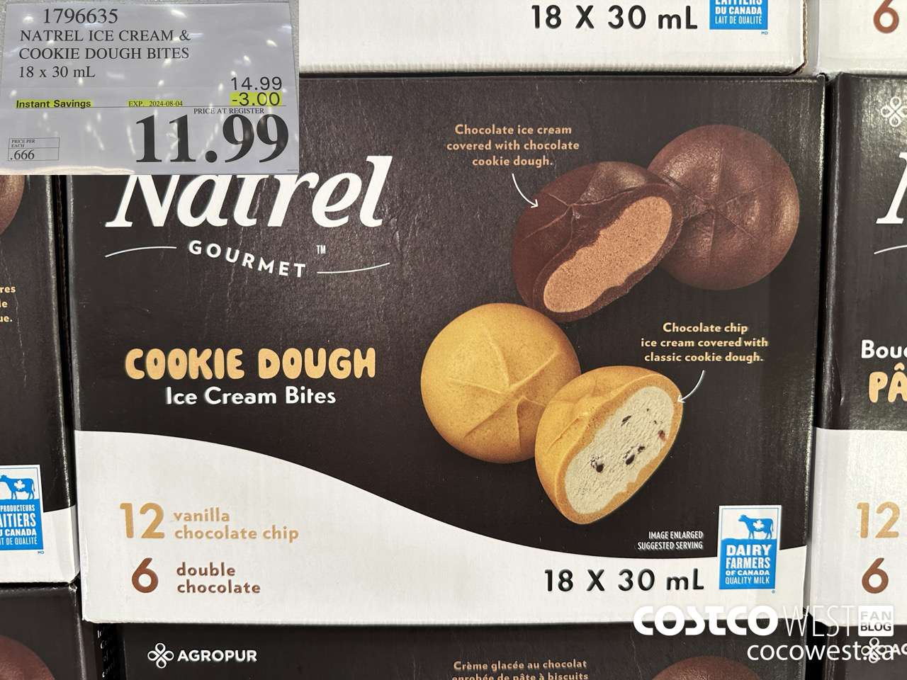 1796635 NATREL ICE CREAM & COOKIE DOUGH BITES 18 X 30ML ($3.00 INSTANT SAVINGS EXPIRES ON 2024-08-04) $11.99