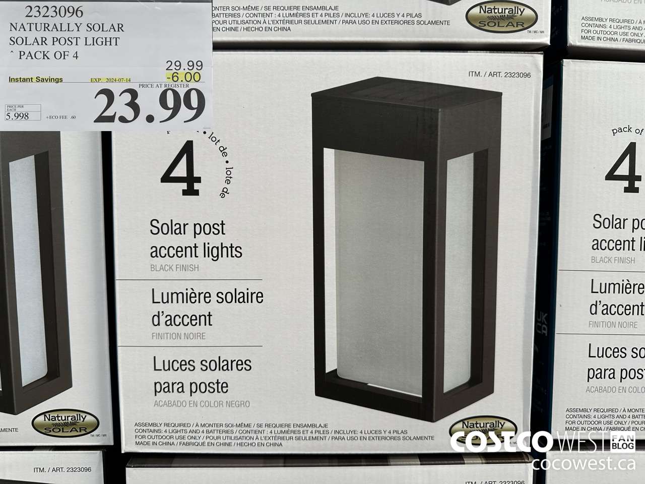 2323096 NATURALLY SOLAR SOLAR POST LIGHT PACK OF 4 ($6.00 INSTANT SAVINGS EXPIRES ON 2024-07-14) $23.99