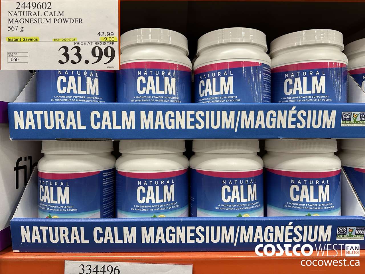 2449602 NATURAL CALM MAGNESIUM POWDER 567 g ($9.00 INSTANT SAVINGS EXPIRES ON 2024-07-28) $33.99