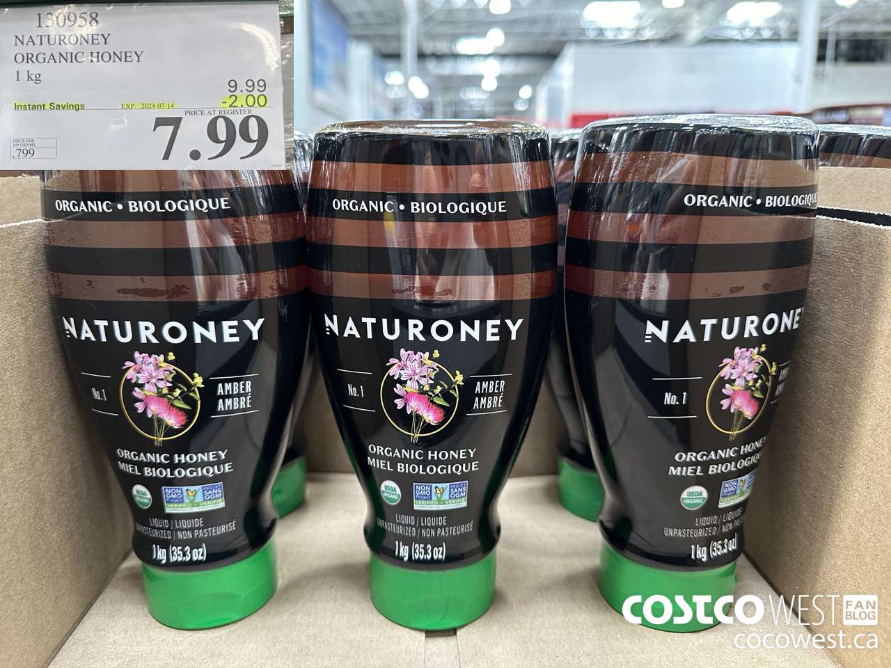 130958 NATURONEY ORGANIC HONEY 1 kg ($2.00 INSTANT SAVINGS EXPIRES ON 2024-07-14) $7.99